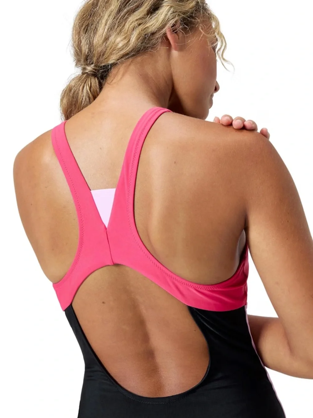 Speedo Hydraline One Piece Swimsuit Black Pink Zip Front Size XL